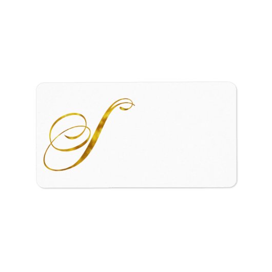 Eigen monogram S Faux Gold Foil Monogrammen Initia Etiket (Voorkant)