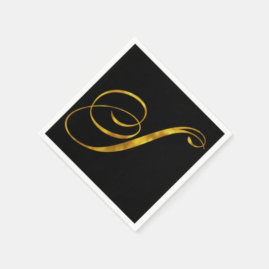 Eigen monogram S Faux Gold Foil Monogrammen Initia Servet (Hoek)