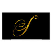 Eigen monogram S Faux Gold Foil Monogrammen Initia Visitekaartje Magneet (Voorkant)