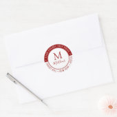 Eigen monogram stijlvol, achternaam en retouradres ronde sticker (Envelop)