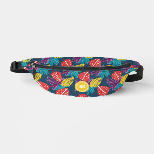 Eigen monogram tropische florale hawaii exotisch heuptasje