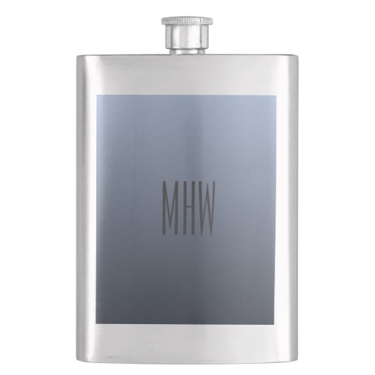 Eigen monogram voor blauwgrijze gradiënt flacon (Voorkant)
