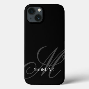 Eigen monogram watermerk elegant zwart Case-Mate iPhone case