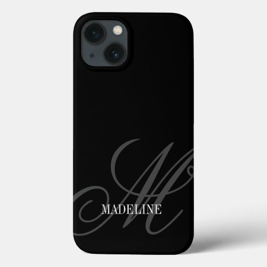 Eigen monogram watermerk elegant zwart Case-Mate iPhone case (Achterkant)