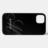 Eigen monogram watermerk elegant zwart Case-Mate iPhone case (Achterkant (horizontaal))