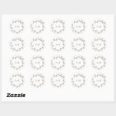 Eigen monogram Wreath of Berries Ronde Sticker (Vel)