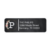 Eigen monogram zwart Chalkboard Etiket (Voorkant)