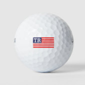 Eigen monogrammatica letter patriottic American fl Golfballen (Voorkant)