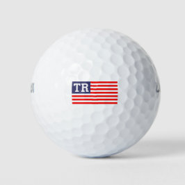Eigen monogrammatica letter patriottic American fl Golfballen