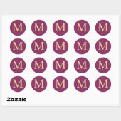 Eigen monogrammen ronde sticker (Vel)