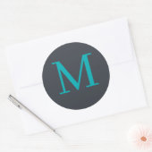Eigen monogrammen ronde sticker (Envelop)