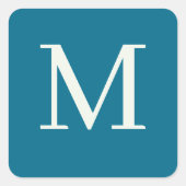 Eigen monogrammen vierkante sticker (Voorkant)