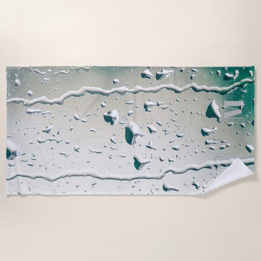 Eigen monogrammen Witte regendruppels Bachelorette Strandlaken (Voorkant)