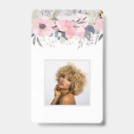 Eigen mooi meisjesachtig roze bloemen briefpapier  badge