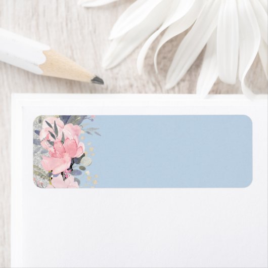Eigen mooi meisjesachtig roze bloemstationery ontw etiket (Insitu)