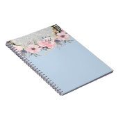 Eigen mooi meisjesachtig roze bloemstationery ontw notitieboek (Rechterzijde)