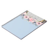 Eigen mooi meisjesachtig roze bloemstationery ontw notitieboek (Linkerzijde)