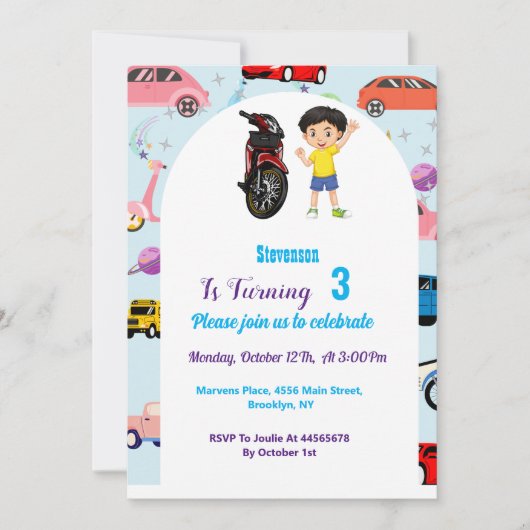 Eigen motorfietsfeest Invitat Kaart (Voorkant)