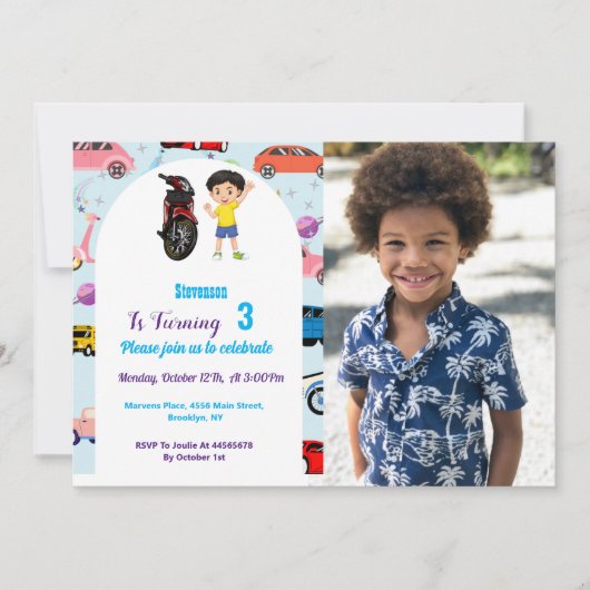 Eigen motorfietsfeest Invitat Kaart (Voorkant)