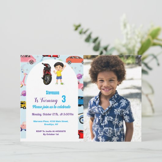 Eigen motorfietsfeest Invitat Kaart (Staand voorkant)