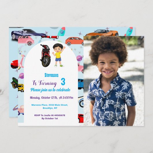 Eigen motorfietsfeest Invitat Kaart (Voorkant / Achterkant)