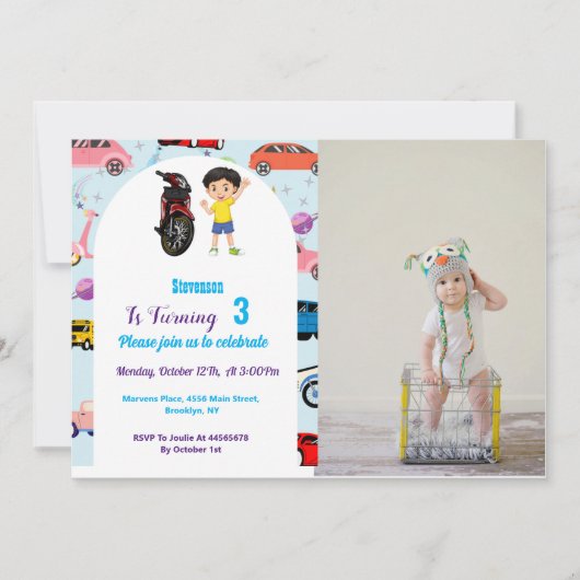 Eigen motorfietsfeest Invitat Kaart (Voorkant)