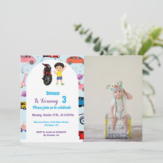 Eigen motorfietsfeest Invitat Kaart (Staand voorkant)