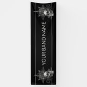 Eigen muziekconcert Merch Skull Rock Metal Spandoek (Verticaal)
