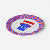 Eigen naam 11e verjaardag jongens feestje papieren bordje (Gekanteld)