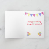 Eigen naam 12th Birthday Primroses Bunting Kaart (Binnen)