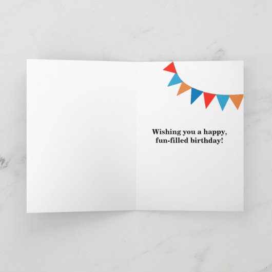 Eigen naam 13th Birthday Bunting Balloons Kaart (Binnen)