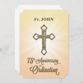 Eigen naam 75e Jubileum van Ordination Invite Kaart (Voorkant / Achterkant)