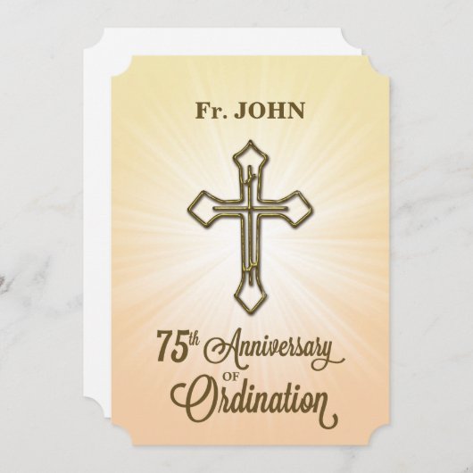 Eigen naam 75e Jubileum van Ordination Invite Kaart (Voorkant / Achterkant)