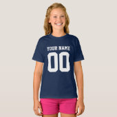 Eigen naam Aantal Football Jersey Shirt Girls (Voorkant volledig)