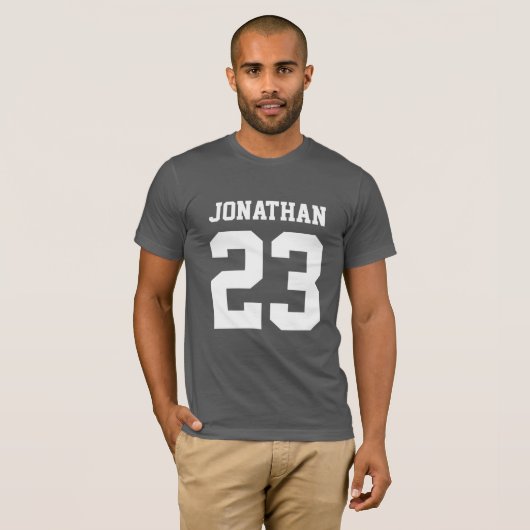 Eigen naam Aantal Mannen Sport Jersey T-Shirt (Voorkant volledig)