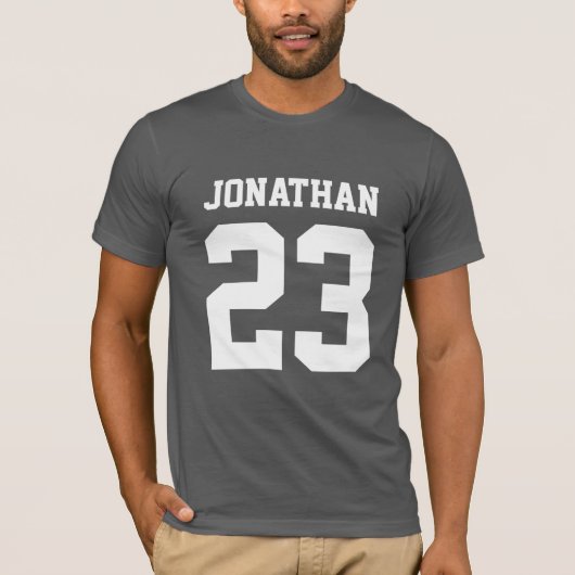 Eigen naam Aantal Mannen Sport Jersey T-Shirt (Voorkant)