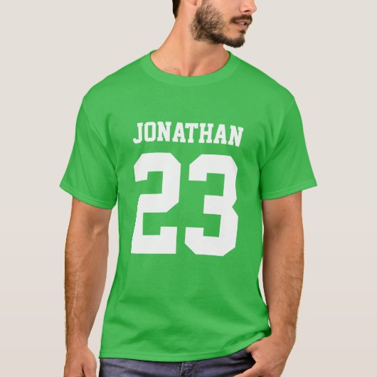 Eigen naam Aantal Mannen Sport Jersey T-Shirt (Voorkant)