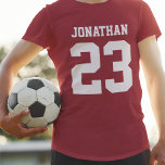 Eigen naam Aantal Mannen Sport Jersey T-Shirt<br><div class="desc">Creëer je eigen gepersonaliseerde football jersey mannen T-shirt met aangepaste naam en nummer. Een cool aanpasbaar shirt voor sport, dat is een geweldig cadeauidee voor mannen. Deze trendy mannen sportkleding is geschikt voor alle sporten, inclusief football, voetbal, volleybal, honkbal, softbal, basketbal en hockey. Klik op 'Aanpassen' om tekst toe te...</div>