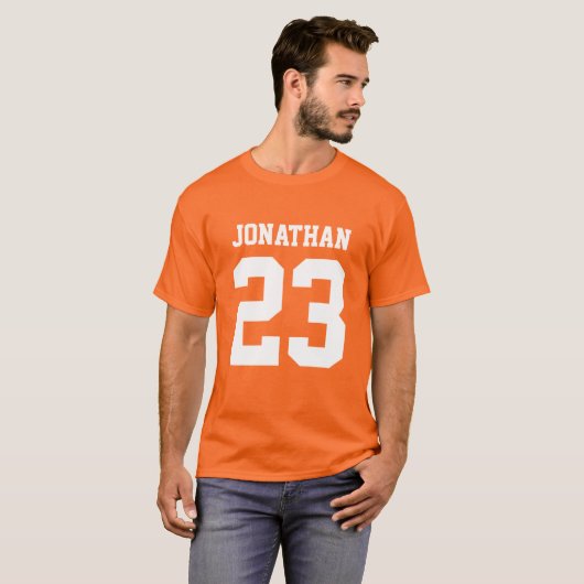Eigen naam Aantal Mannen Sport Jersey T-Shirt (Voorkant volledig)