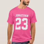 Eigen naam Aantal Mannen Sport Jersey T-Shirt<br><div class="desc">Creëer je eigen gepersonaliseerde football jersey mannen T-shirt met aangepaste naam en nummer. Een cool aanpasbaar shirt voor sport, dat is een geweldig cadeauidee voor mannen. Deze trendy mannen sportkleding is geschikt voor alle sporten, inclusief football, voetbal, volleybal, honkbal, softbal, basketbal en hockey. Klik op 'Aanpassen' om tekst toe te...</div>