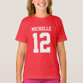 Eigen naam Aantal meisjes Sport Jersey T-Shirt (Voorkant)