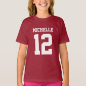 Eigen naam Aantal meisjes Sport Jersey T-Shirt (Voorkant)