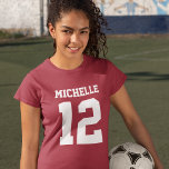 Eigen naam Aantal meisjes Sport Jersey T-Shirt<br><div class="desc">Creëer je eigen gepersonaliseerde T-shirt voor football-jersey meisjes met eigen naam en nummer. Een aanpasbaar sportshirt, dat is een schattig cadeauidee voor meisjes. Deze trendy kinder sportkleding is geschikt voor alle sporten, met inbegrip van football, voetbal, volleybal, honkbal, softbal, basketbal en hockey. Klik op 'Aanpassen' om tekst toe te voegen,...</div>