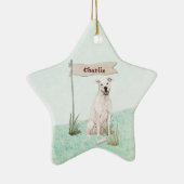 Eigen naam Amerikaanse Staffordshire Terrier Pet D Keramisch Ornament (Rechts)