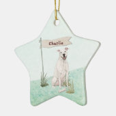 Eigen naam Amerikaanse Staffordshire Terrier Pet D Keramisch Ornament (Links)