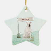 Eigen naam Amerikaanse Staffordshire Terrier Pet D Keramisch Ornament (Achterkant)