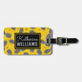 Eigen naam ananassen op goud bagagelabel (Voorkant horizontaal)