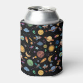 Eigen naam astronautenplanetruimte blikjeskoeler (Blikje Voorkant)