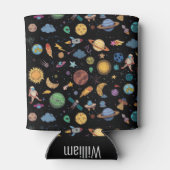 Eigen naam astronautenplanetruimte blikjeskoeler (Achterkant)