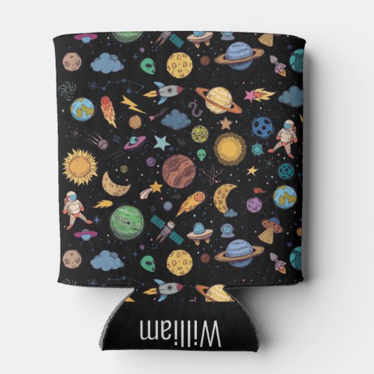 Eigen naam astronautenplanetruimte blikjeskoeler (Achterkant)